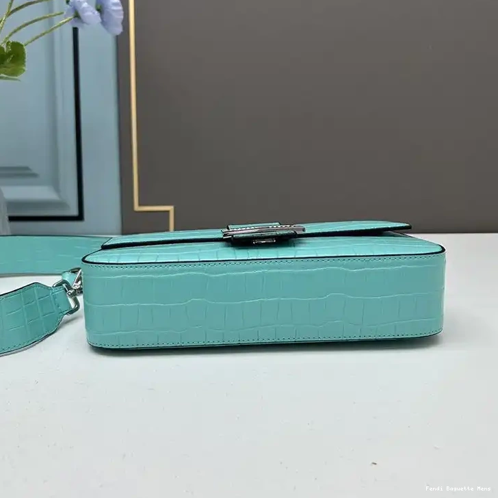 Affordable Affordable Bag Crocodile Blue Re-Edition Baguette Leather Fendi Sky In Medium 0421